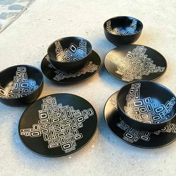 MCM Styled Conrad Night Designer SALAD PLATES/BOWLS by Tabletops Gallery - Picture 9 of 13